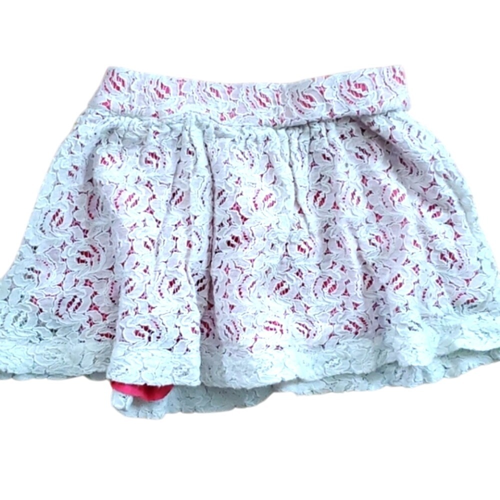 Ruby and Bloom Girls Coral Lace Overlay Skirt Size 5